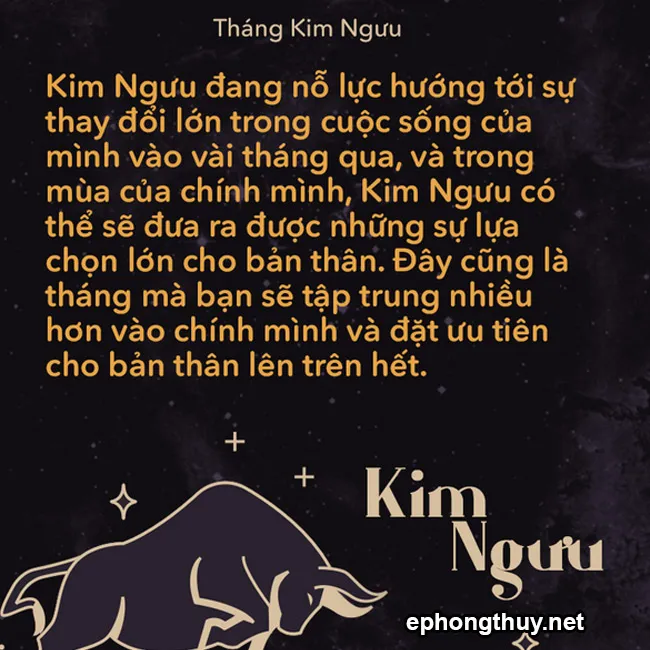 tháng của cung Kim Ngưu