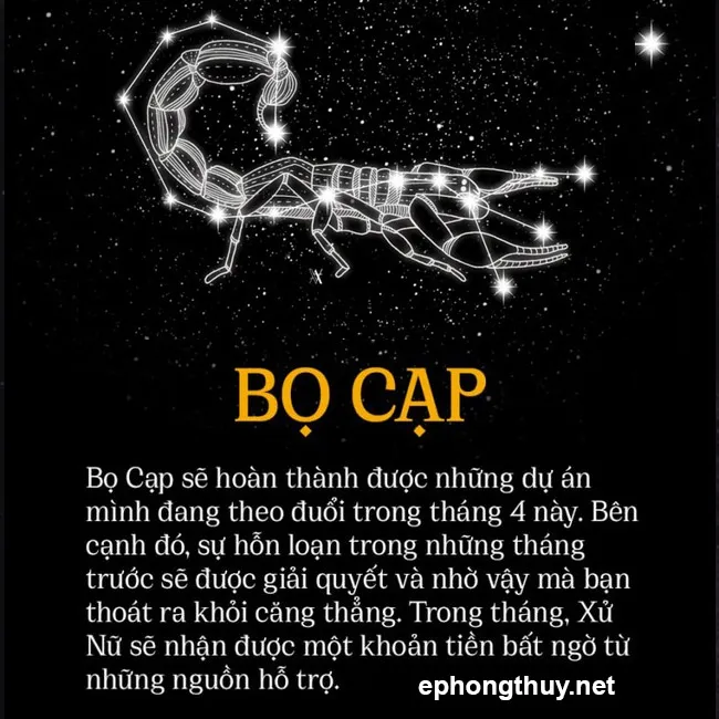 Vận may của cung Bò Cạp trong tháng 4
