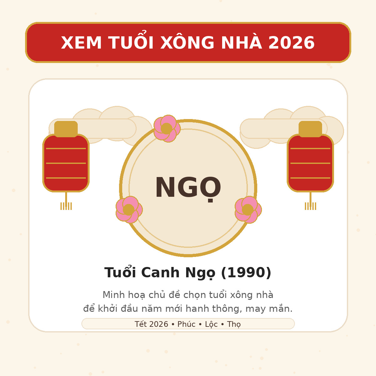 Xem tuổi xông nhà 2026 cho tuổi Canh Ngọ 1990