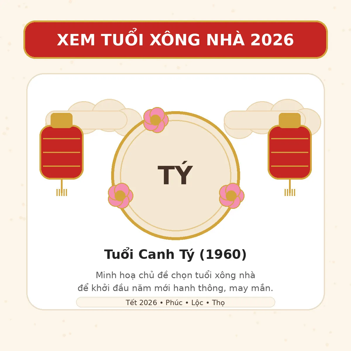 XEM TUỔI XÔNG NHÀ 2027 cho tuổi Canh Tý 1960
