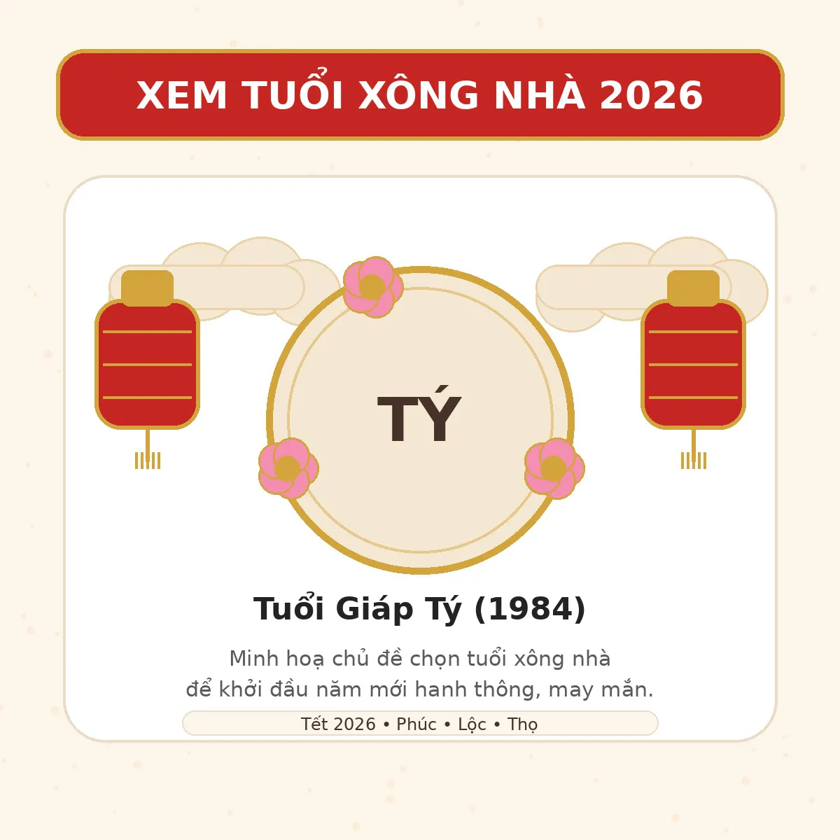 XEM TUỔI XÔNG NHÀ 2027 cho tuổi Giáp Tý 1984
