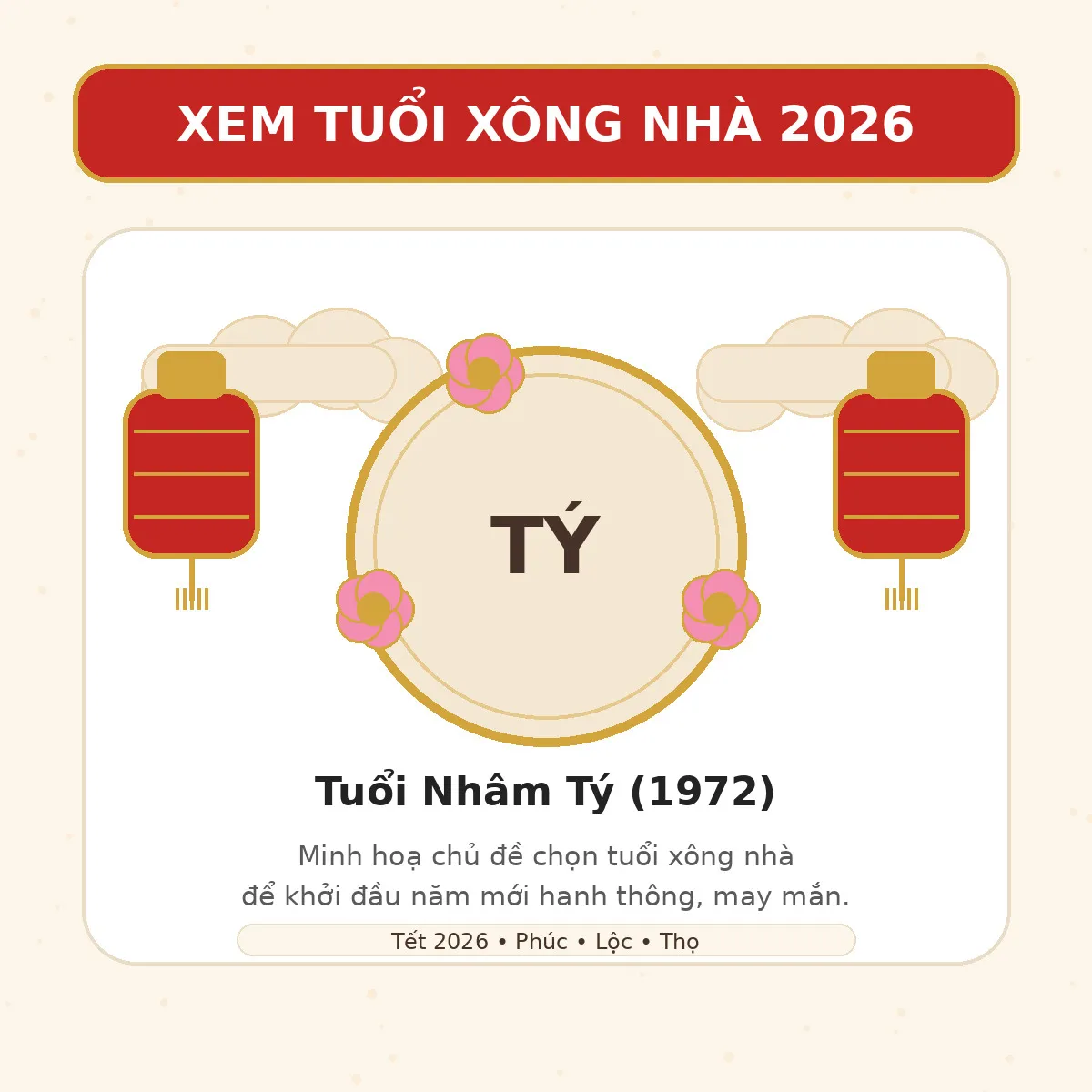 XEM TUỔI XÔNG NHÀ 2027 cho tuổi Nhâm Tý 1972