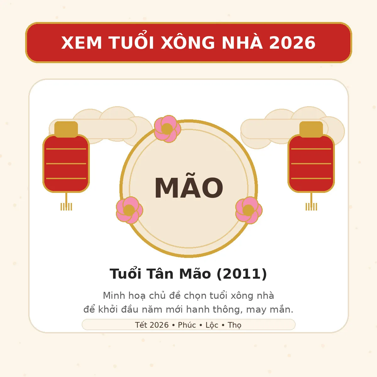 XEM TUỔI XÔNG NHÀ 2027 cho tuổi Tân Mão 2011
